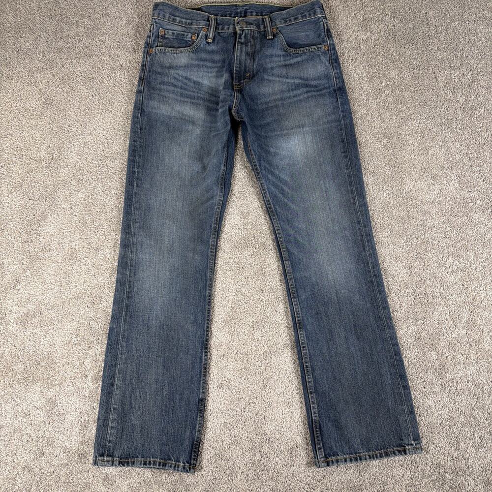 Levis 527 Jeans Men 32x30 Faded Whiskered Wash Slim Bootcut Denim Y2K Honeycombs